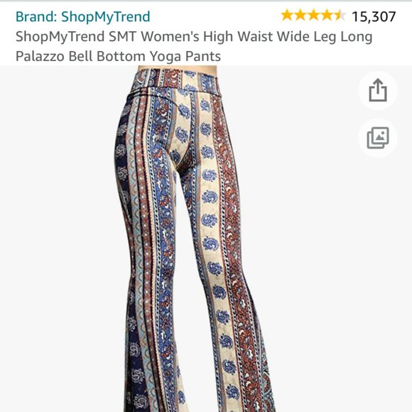 High waisted, bell bottom, vintage print pants - Picture 4 of 4